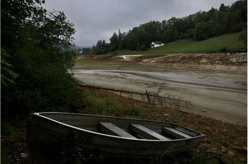 A river is drought-hit France has effectively disappeared in some places