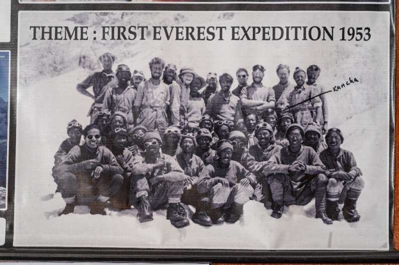 A team photograph of the 1953 Mount Everest expedition which placed Tenzing Norgay and Edmund Hillary on the summit of the world
