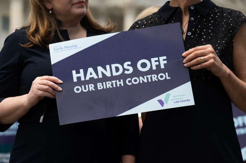 Activists campaign for acces to birth control in Washington in June 2023