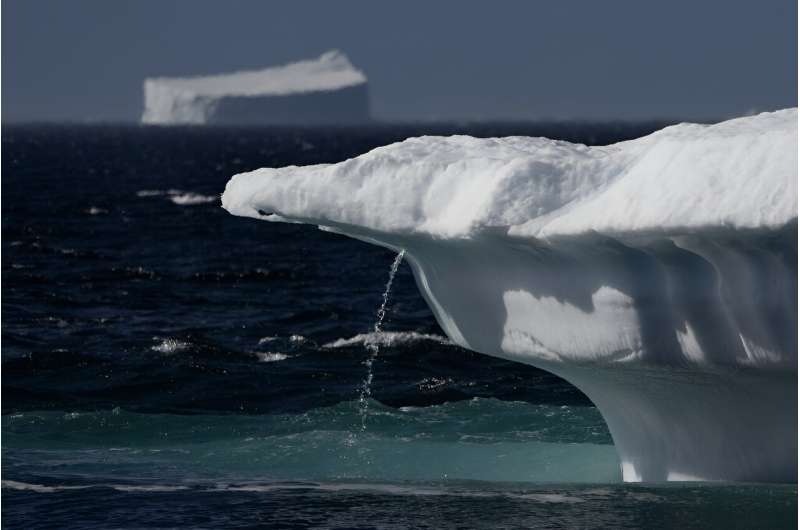 An iceberg melting in Scoresby Sound, Greenland, where temperatures are rising four times faster than the global average