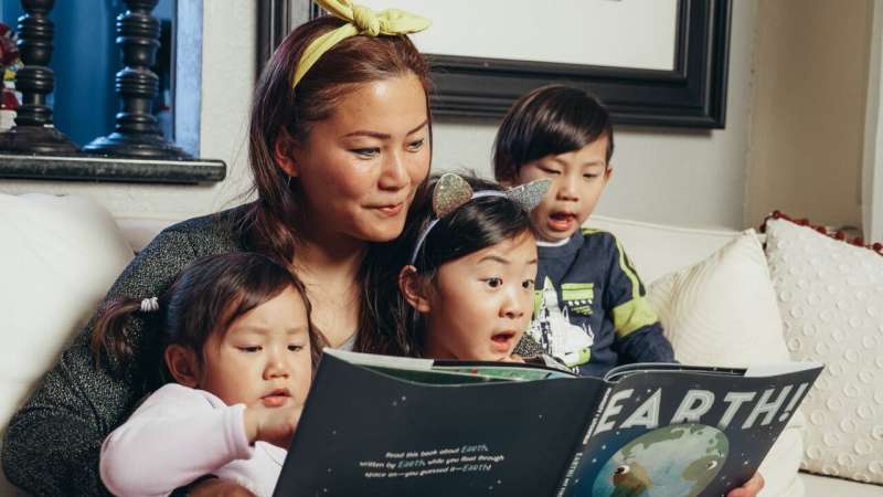 asian family reading