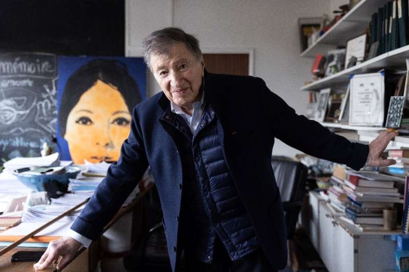 Baulieu in his office in the southern suburbs of Paris, where the 96-year-old still works three times a week