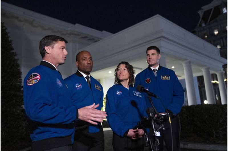 Biden hosts four NASA astronauts, the first crew aiming to fly around the moon in a half-century