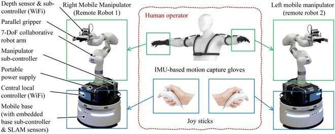 Body extension by using two mobile manipulators