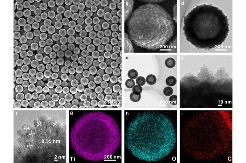 Carbon co-doped TiO2 hollow spheres hold promise for high-performance metal ion batteries