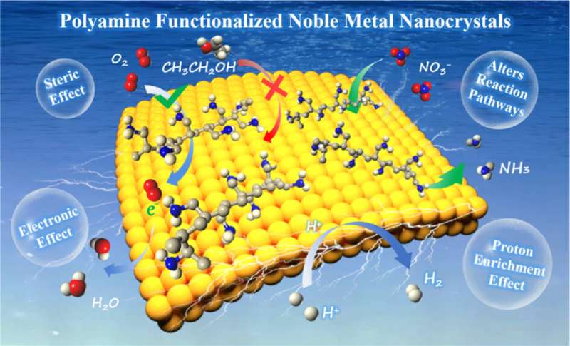Chemical functionalized noble metal nanocrystals for electrocatalysis