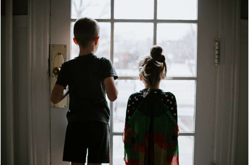 children at window