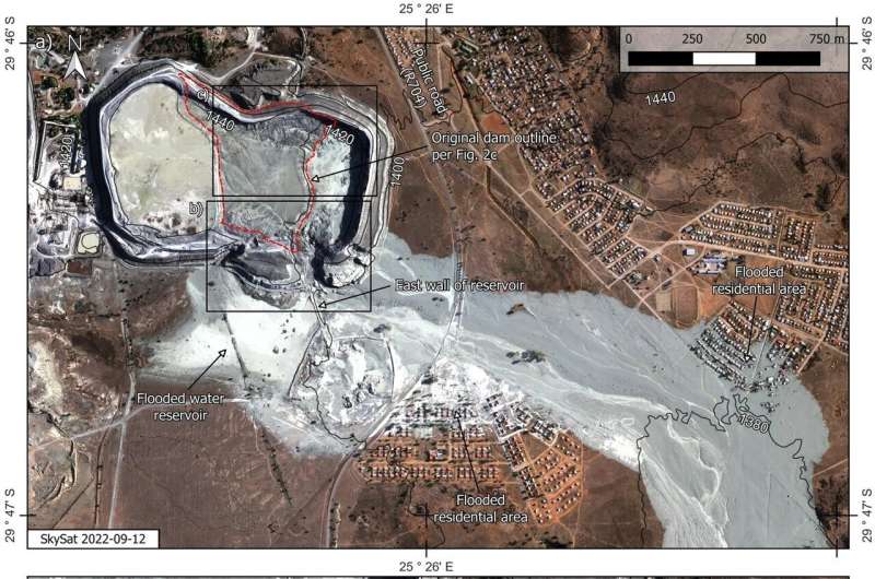 Civil engineers use public satellite images to study why the Jagersfontein Dam failed
