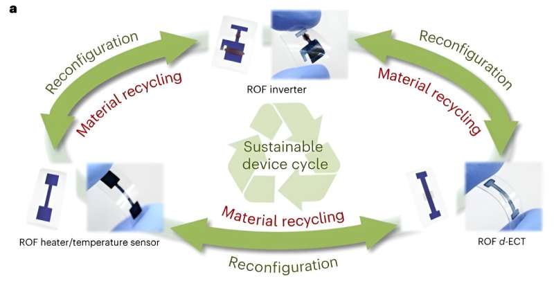 Le recyclage en boucle fermée des appareils électroniques organiques flexibles ouvre la voie à des appareils électroniques portables durables