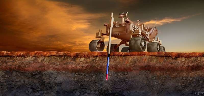 Cylindrical autonomous drilling bot could reach buried martian water