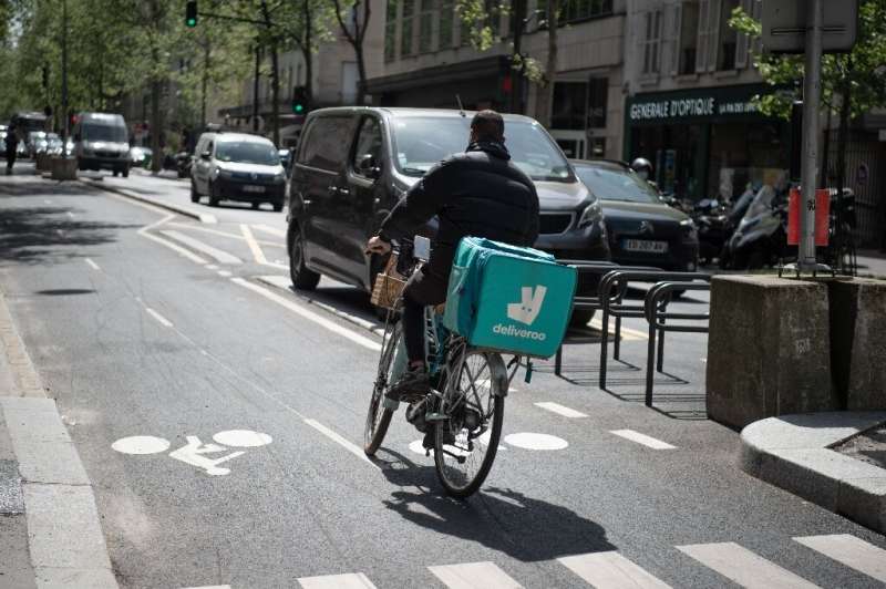 Delivery riders are a common sight on French streets