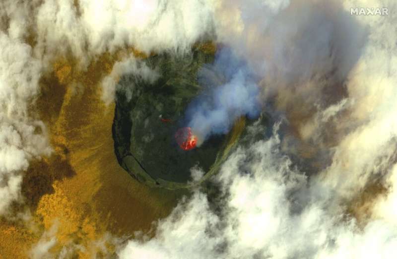 Disaster prevention: Mount Nyiragongo in eastern DR Congo, taken from space by Maxar Technologies in May 2021 just before the vo