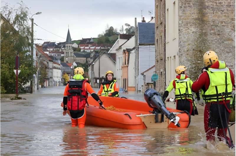 Dozens of towns were hit by flooding in the department of Pas-de-Calais in northern France