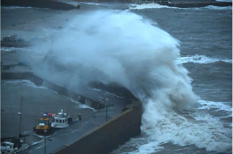 Eastern coastal towns in Scotland such as Stonehaven were battered by the storm