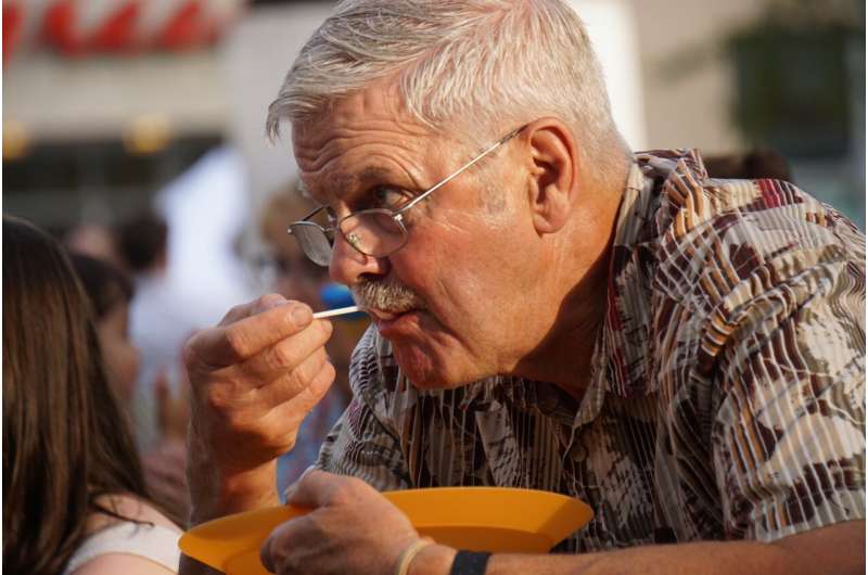 elderly eating