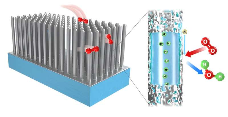 Enhancing fuel cell durability with nanowires