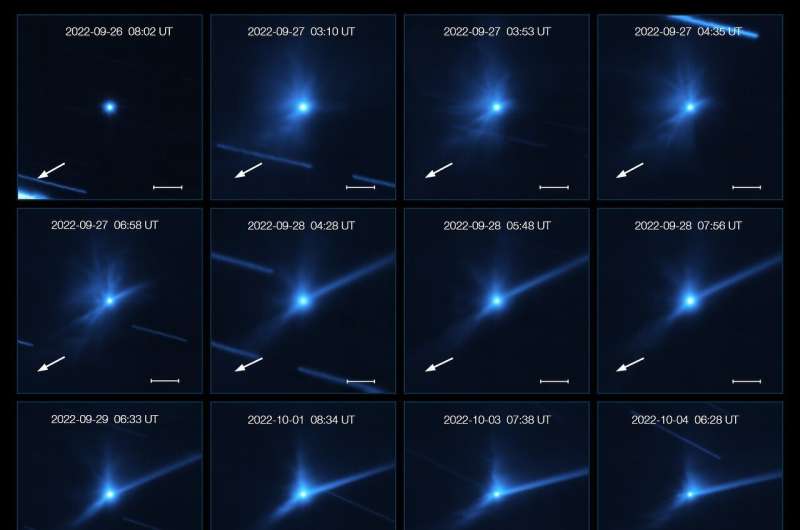First results from ESO telescopes on the aftermath of DART's asteroid impact