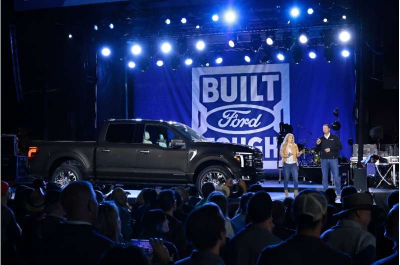 Ford shows off its updated F-150 pickup truck, for decades the most popular vehicle in the United States