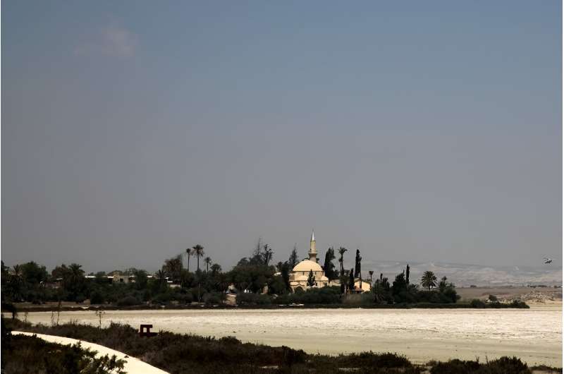 Hala Sultan Tekke mosque on the salt lake in the coastal Cypriot city of Larnaca