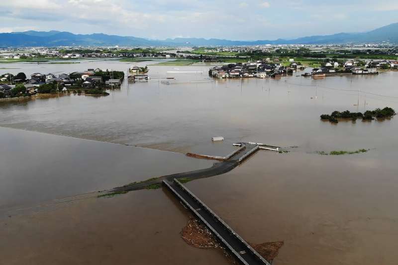 Heavy rain has caused flooding and landslides in southwestern Japan