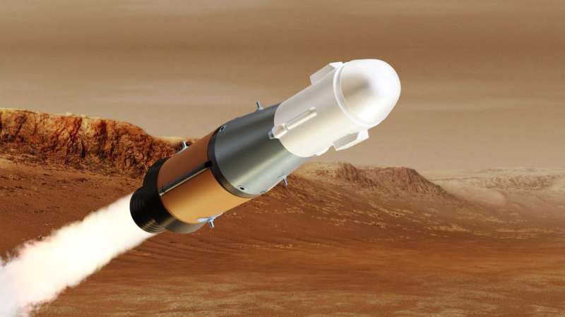 Historic Wind Tunnel Facility Testing NASA’s Mars Ascent Vehicle Rocket