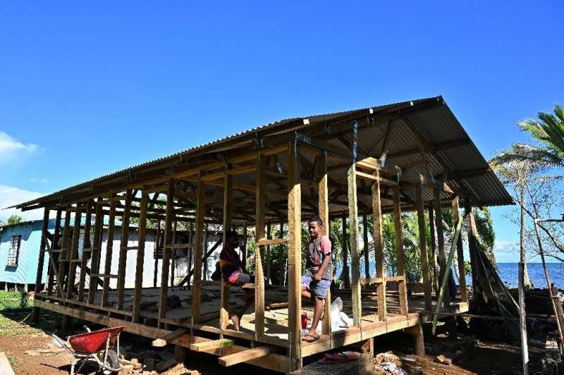 Houses are being erected on higher ground in Veivatuloa due to the effects of climate change