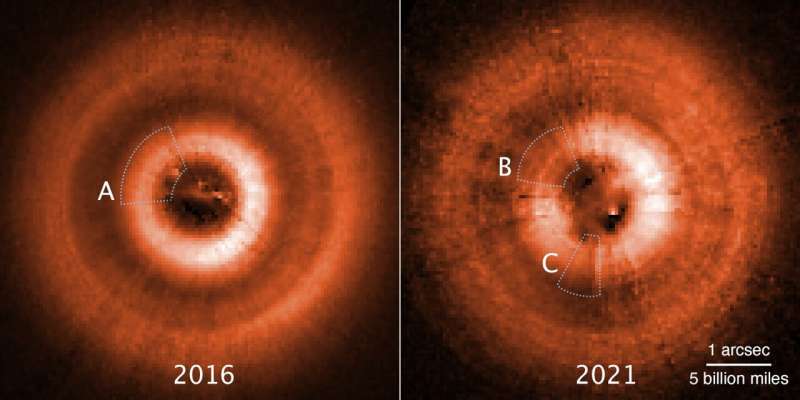 Hubble follows shadow play around planet-forming disk