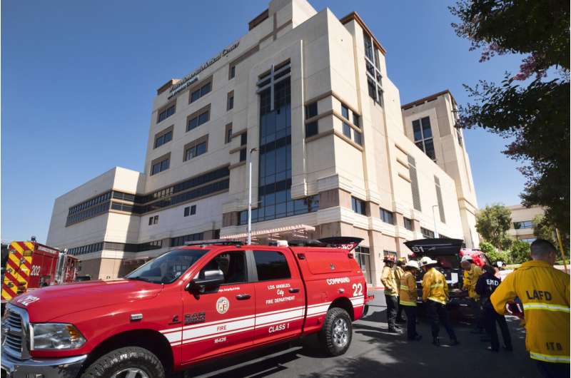 Hundreds of patients evacuated from Los Angeles hospital building that lost power in storm's wake