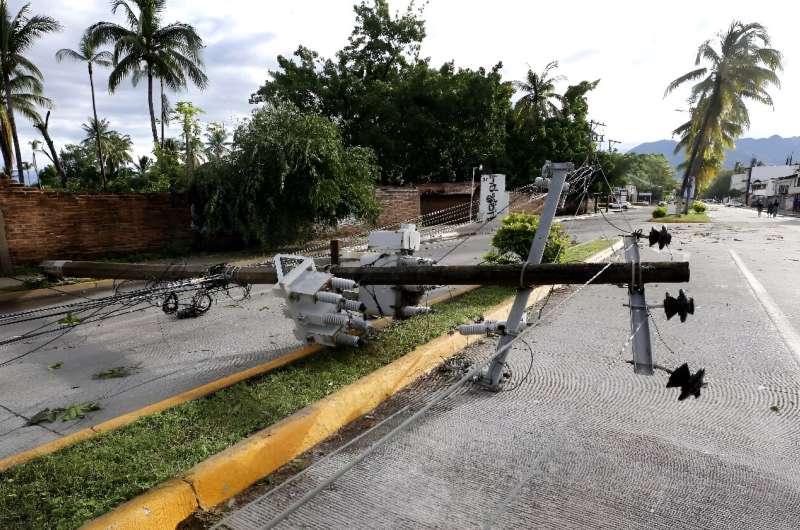 Hurricane Lidia toppled trees and utility poles in the Mexican beach resort of Puerto Vallarta