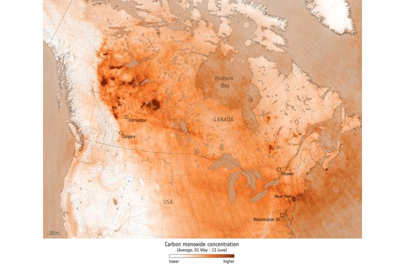 Image: Carbon monoxide from fires in Canada