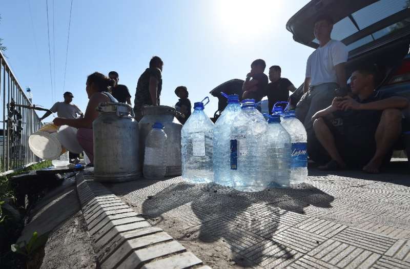 In southern Bishkek, residents have come to rely on plastic bottles of water