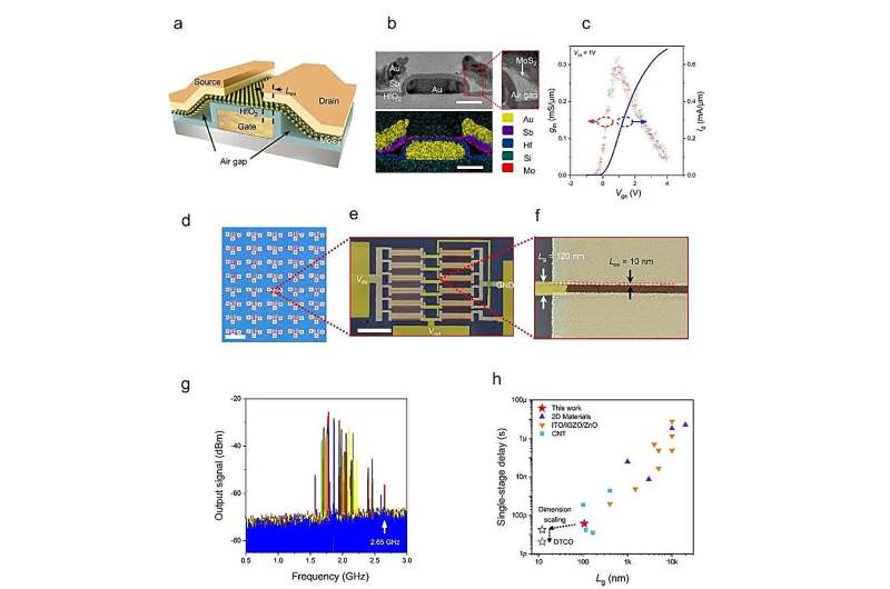 Integrated circuits based on a 2D semiconductor operating at GHz frequencies