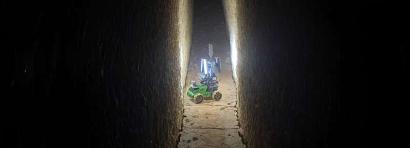 Investigating ancient irrigation tunnels with a remote controlled car