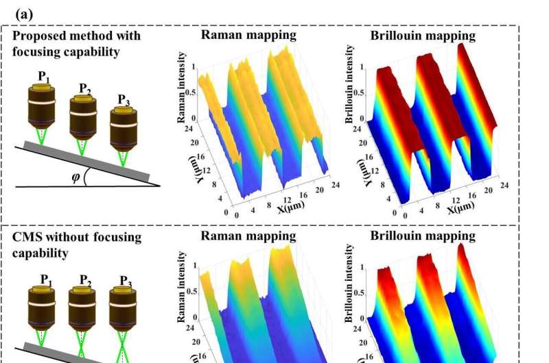 Laser differential confocal Raman-Brillouin spectrum microscopy