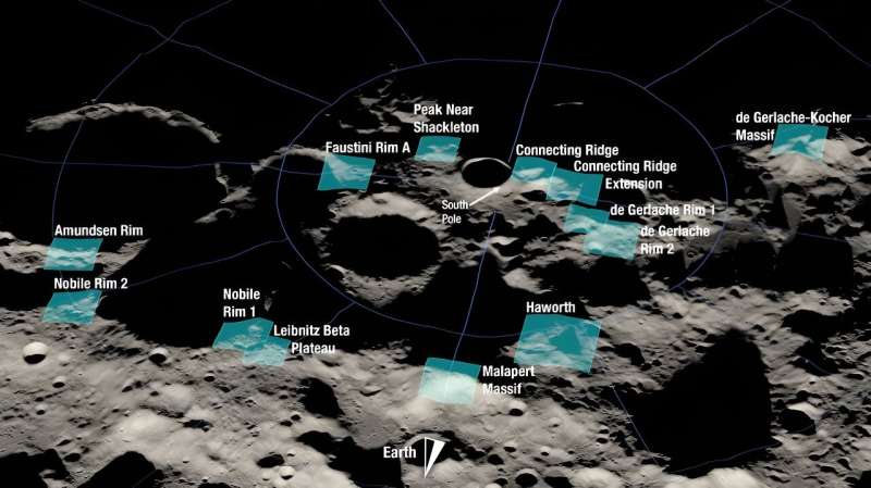 Lunar astronauts will need easy walking trails around the moon's south pole