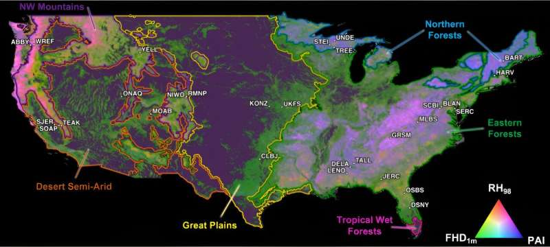 Measuring biodiversity across the U.S.—with space lasers