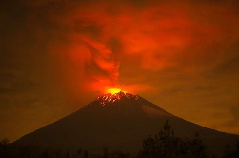 Mexico's Popocatepetl volcano spews smoke, ash and molten rock