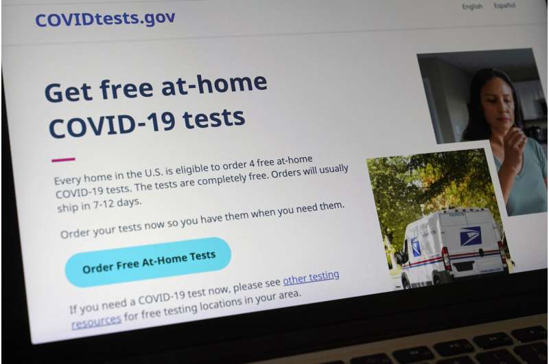 More free COVID-19 tests from the government are available for home delivery through the mail