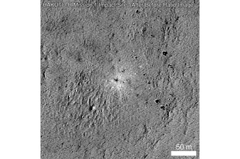 NASA's LRO views impact site of HAKUTO-R mission 1 moon lander