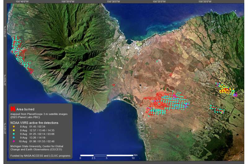 New images use AI to provide more detail on Maui fires