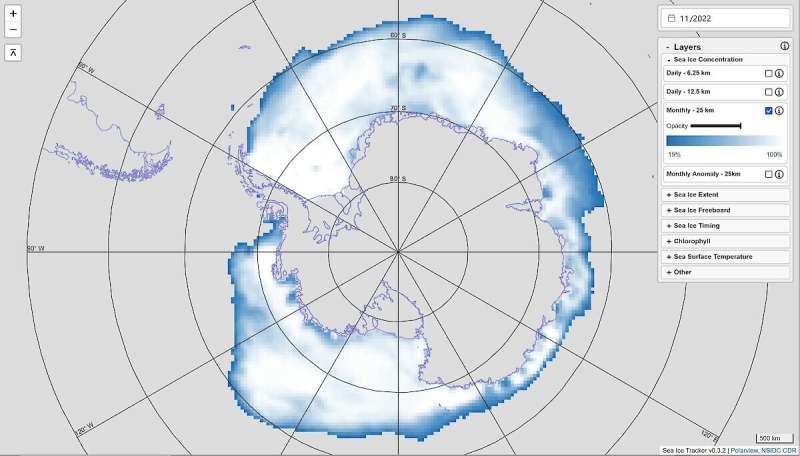 Nilas — новый интерактивный инструмент для исследования антарктической зоны морского льда.
