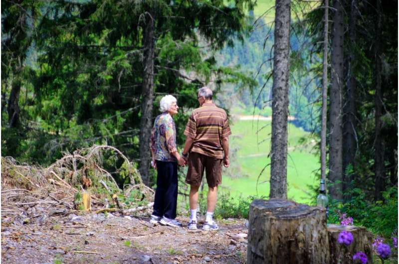 old people hiking