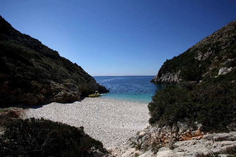 One of the lonely coves on Albania's Karaburun peninsula, where the endangered Mediterranean monk seals sometimes hide out