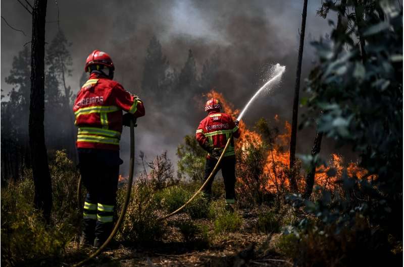 Over 1,000 firefighters battled a fire in central Portugal as officials warned thousands of hectares were at risk