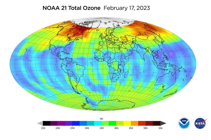 Ozone-measuring instrument on NOAA-21 satellite captures first image
