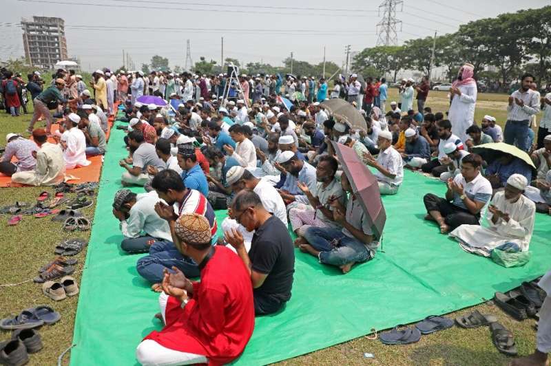Police said more than 500 worshippers congregated on the Aftabnagar playing ground