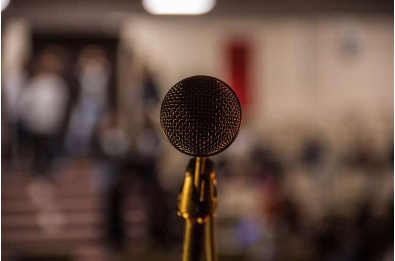 political rally microphone