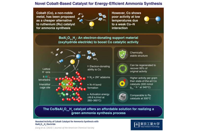 Record ammonia production achieved with inexpensive cobalt catalyst at low temperatures
