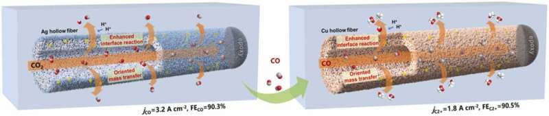 Researchers develop stepwise strategy for CO2 reduction to multicarbon products