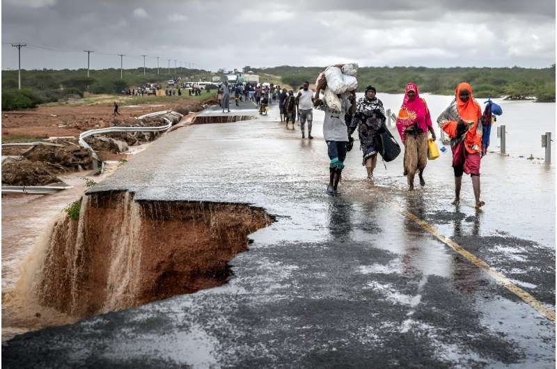 Roads have been damaged or destroyed in Kenya, cutting off communities